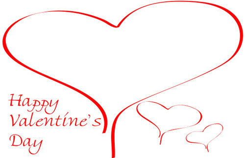 Valentine Happy Valentines Day Red Heart Card (x50)