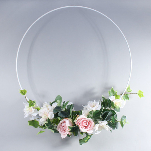 Metal Flower Hoop - White (60cm)