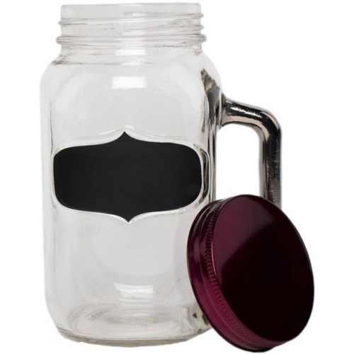 Personalisable Glass Jar Vase with Handle & Lid