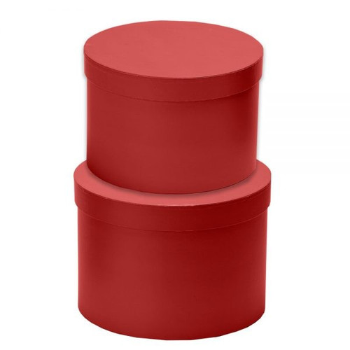 Hat Boxes - Plain Red (Set)