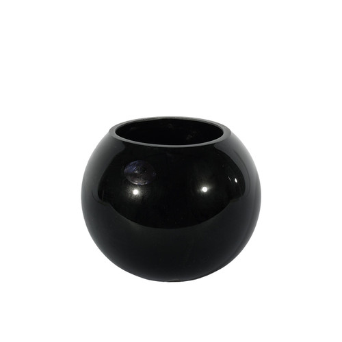 Black Gloss Bubble Ball Glass Vase (10cm)