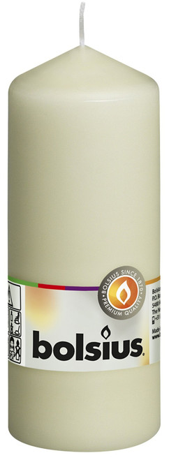 Wax Church Pillar Candle - Ivory (15cm H x 6cm Dia)