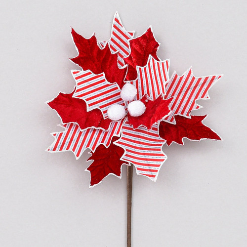 Red Velvet Glitter Candy Land Poinsettia (60cm)
