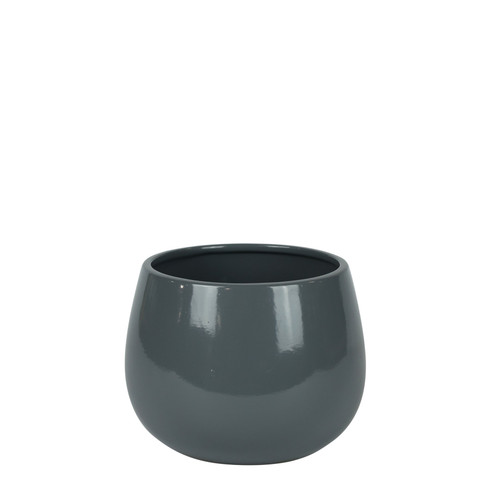 	Glossy Grey Hortus London Pot (14.5x14cm)