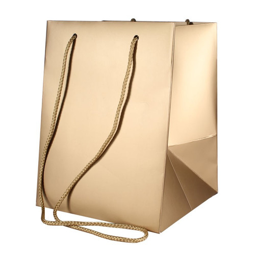 Hand Tie Gift Bag (Tall) - Metallic Gold