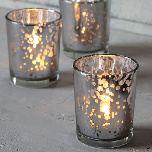 Silver Speckle Votive 6.5cm