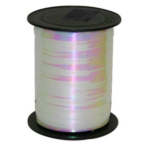 5mm Poly Curling Ribbon Tie - White Iridescent