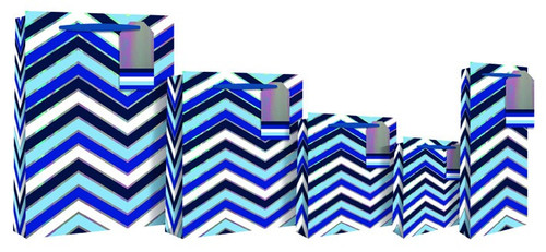 Blue Chevron Bottle Bag 