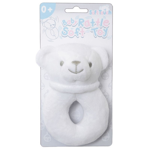 Soft Touch - White Bear Rattle Toy