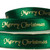 10mm Satin Ribbon - Merry Christmas (Green & Gold)