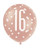 Latex Balloons - 16th Rose Gold & White