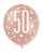 Latex Balloons - 50th Rose Gold & White