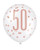 Latex Balloons - 50th Rose Gold & White