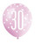 Latex Balloons - 30th Pink & Silver