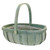 Softwood Trug with Hinged Handle - Green