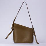 K Leather Shoulder Handbag-Clay Moss