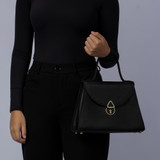 Darling 29 Leather Top Handle Handbag-Black
