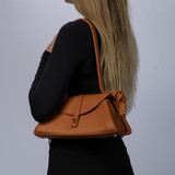 Tash Leather Shoulder Handbag-Sienna