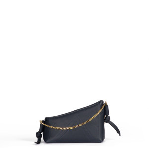 Mini Chain K Crossbody – Navy Taurillon Leather with Brass Chain Mini Chain K Crossbody – Navy Taurillon Leather with Brass Chain