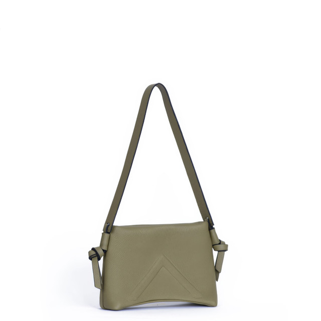  The Arch Shoulder Bag in Olive Taurillon  Leather