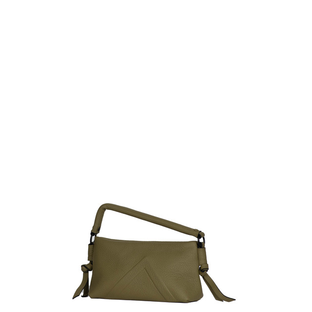 The Angle Clutch in Olive Taurillon