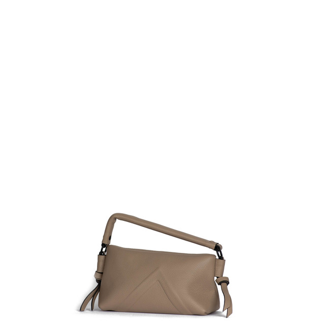The Angle Clutch in Taupe Taurillon