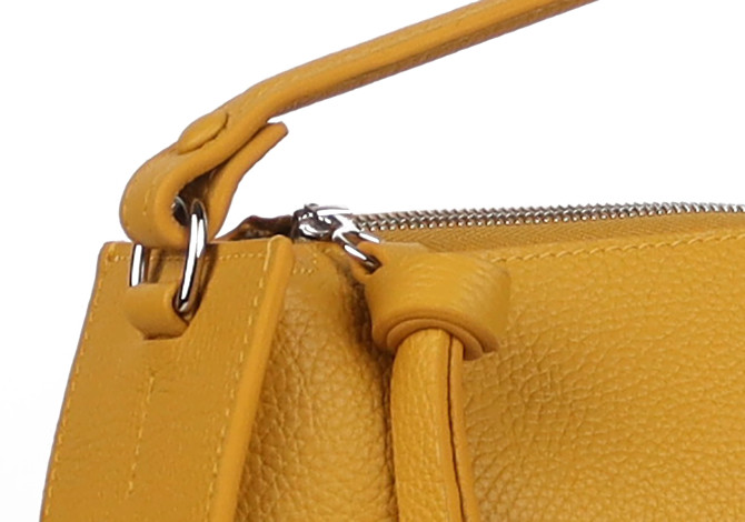 The Angle Top Handle  in Yellow Taurillon 