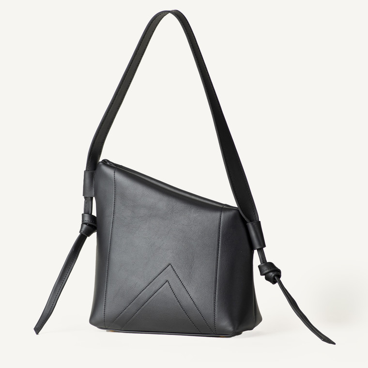 Kota K Shoulder Bag N/S in Black taurillon leather