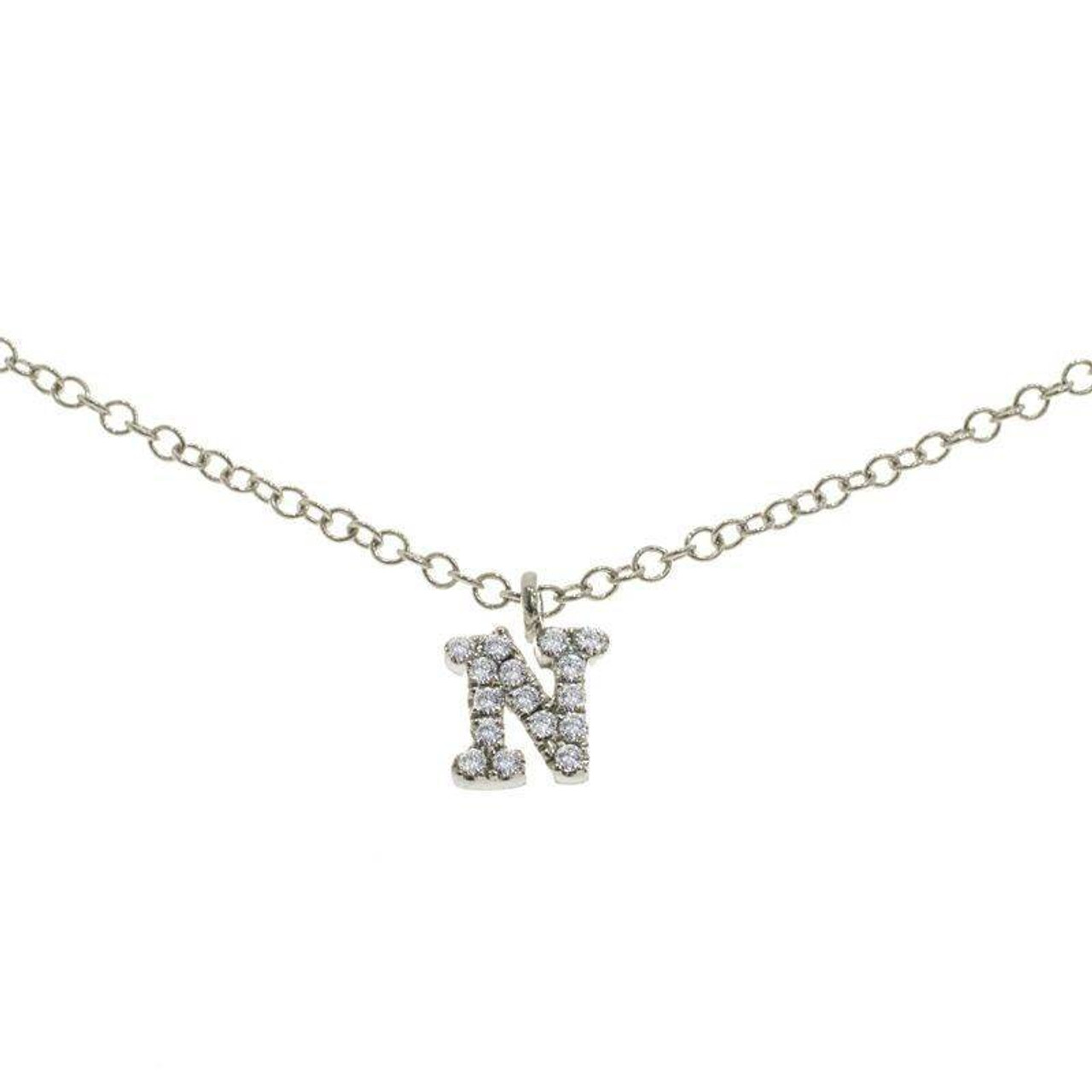 Buy Small Diamond Letter Necklace, 14K Solid Yellow Gold Diamond Initial  Necklace, Diamond Initial Pendant, Letter K Necklace in 14K Gold Online in  India - Etsy