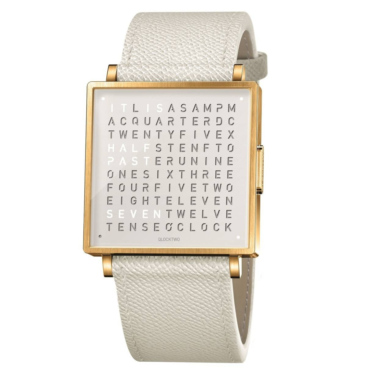 QLOCKTWO W35 White Collection - Gold White