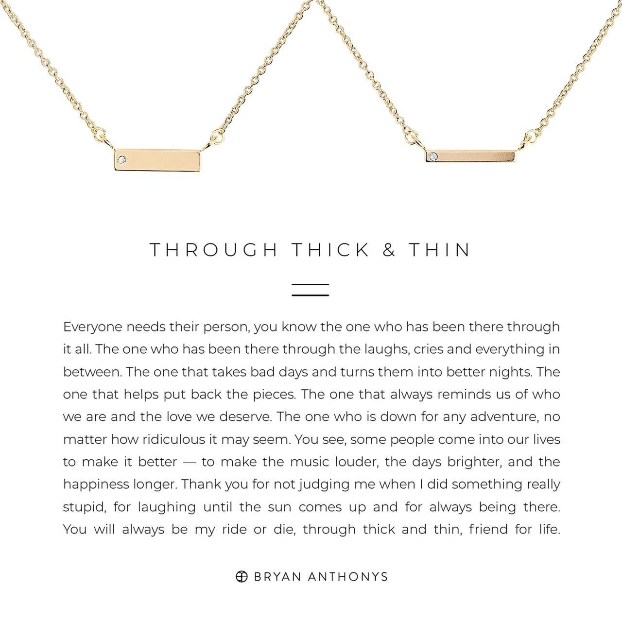 through thick and thin necklaces