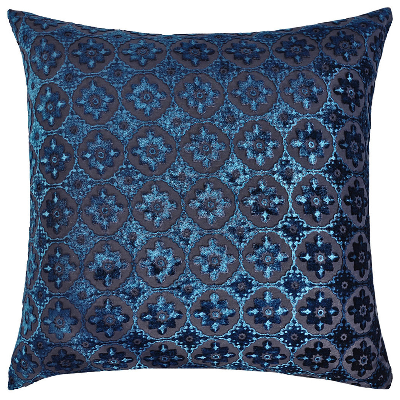 Small Moroccan Velvet Pillow Cobalt Black