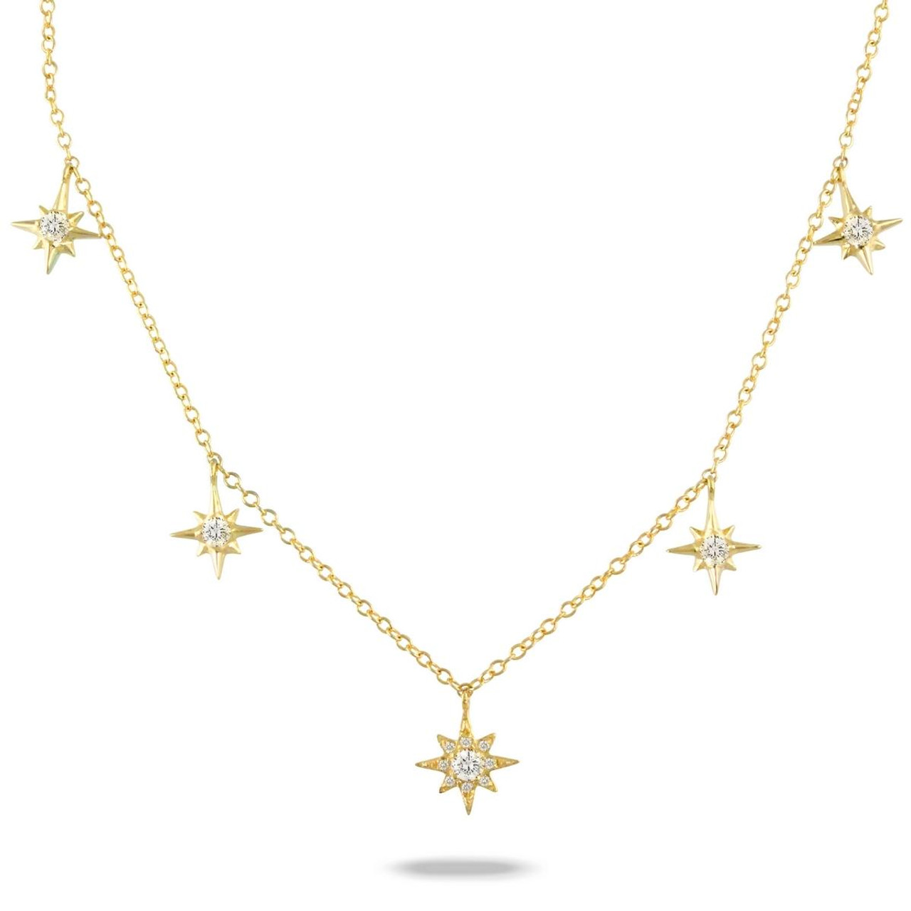 Diamond Multi Drop Necklace | Lee Michaels Fine Jewelry