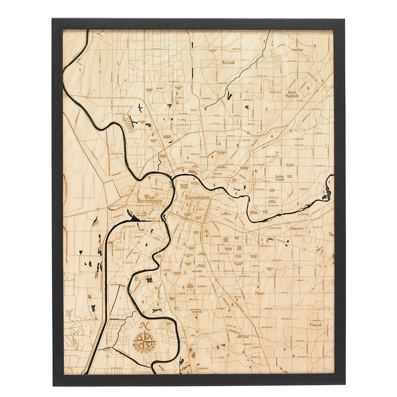 Satellite View and Map of the City of Sacramento, California