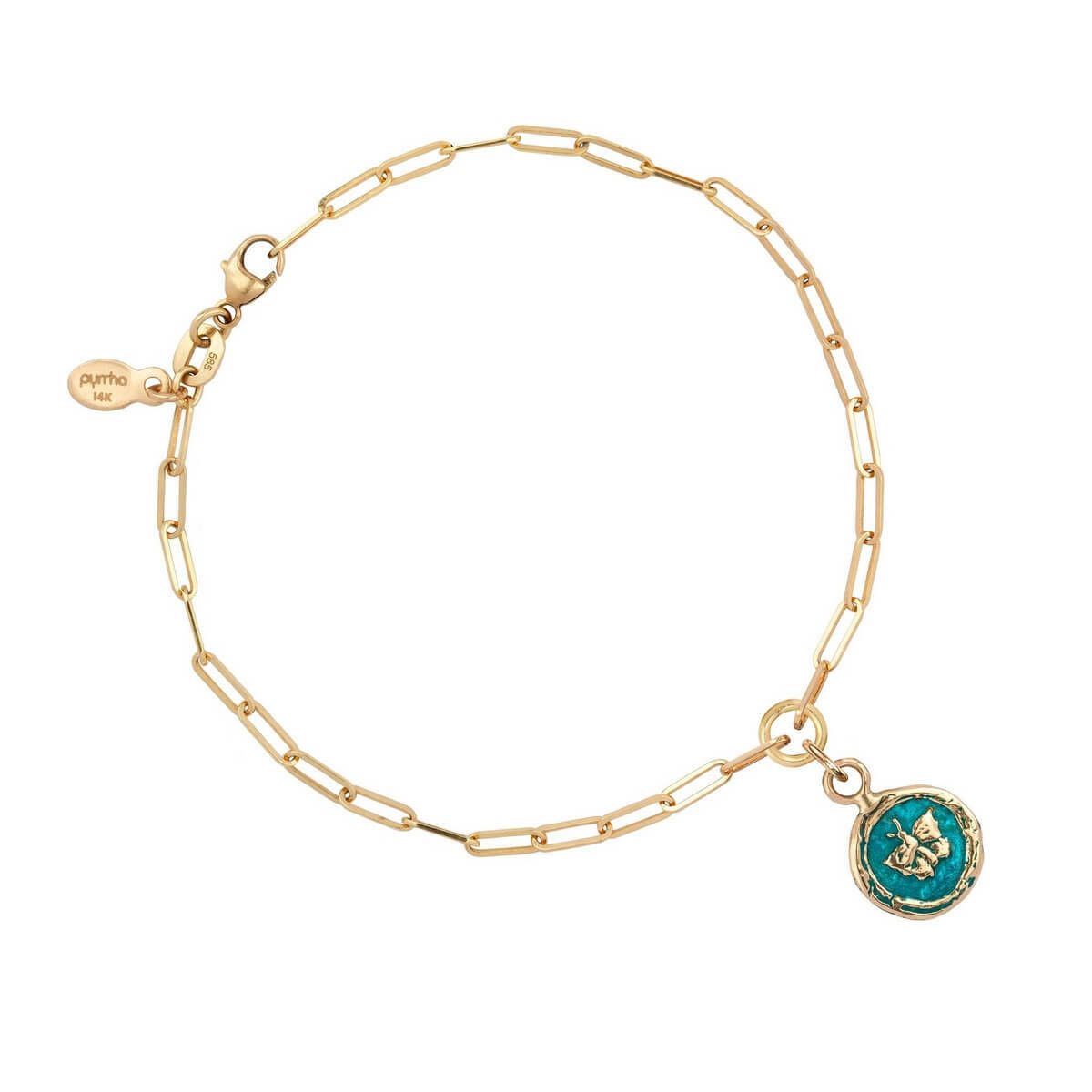 Butterfly Gold Talisman Paperclip Chain 