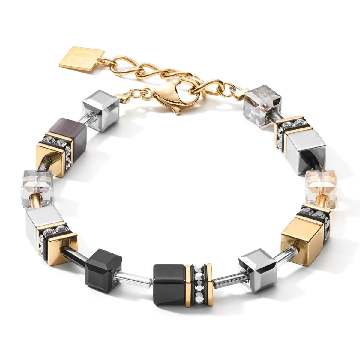 Geo Cube Bracelet Grey Gold by Coeur de Lion | Giving Tree Gallery