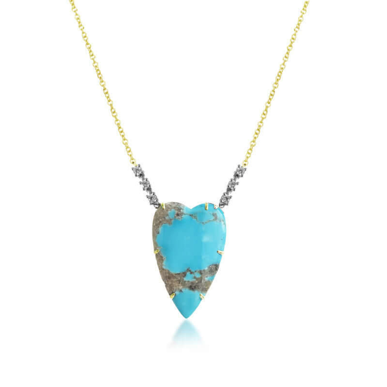 Turquoise Necklace with Crystal Charms - Summer Jewelry for Her