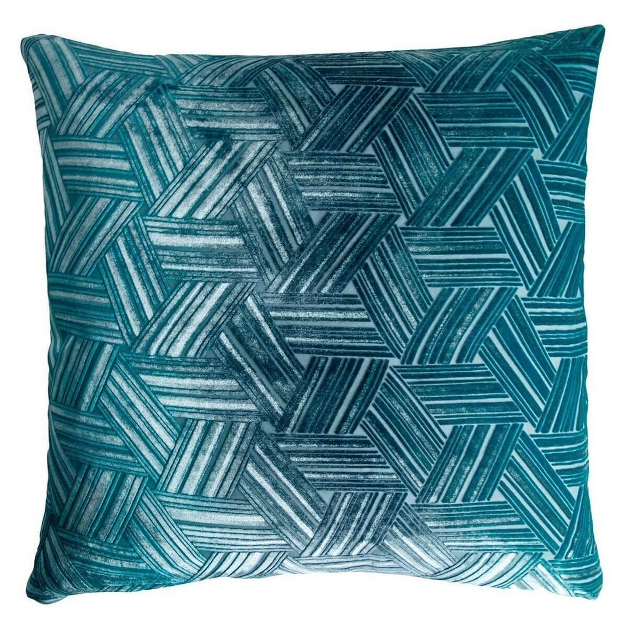 Kevin O'Brien Studio Bedding: Entwined Velvet Pillow Pacific