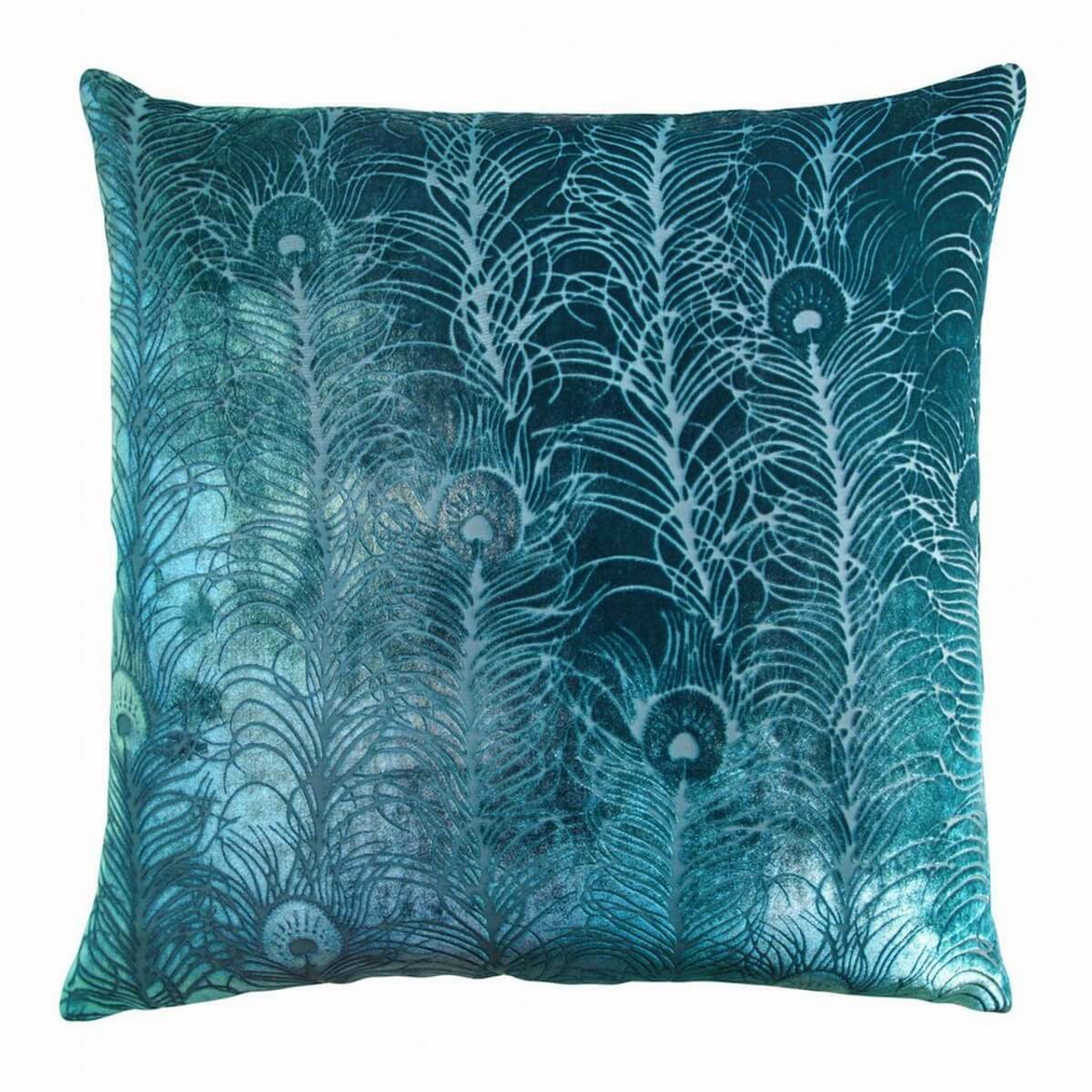 Peacock Velvet Pillow Pacific