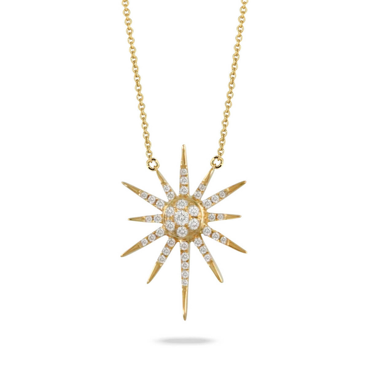 14k White Gold Starburst Diamond Pendant – Miner's North