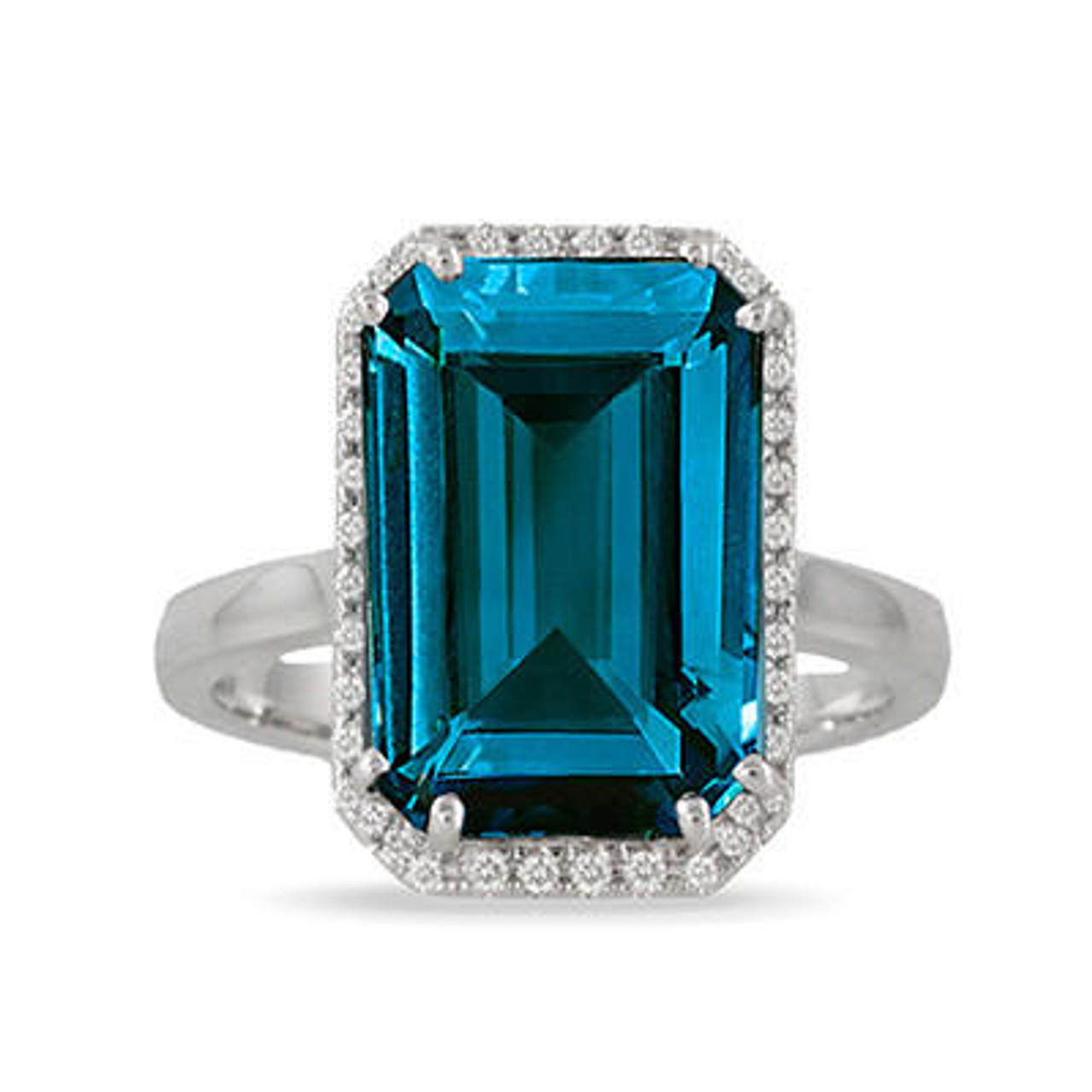 Oval Solitaire London Blue Topaz Cocktail Ring | Angara
