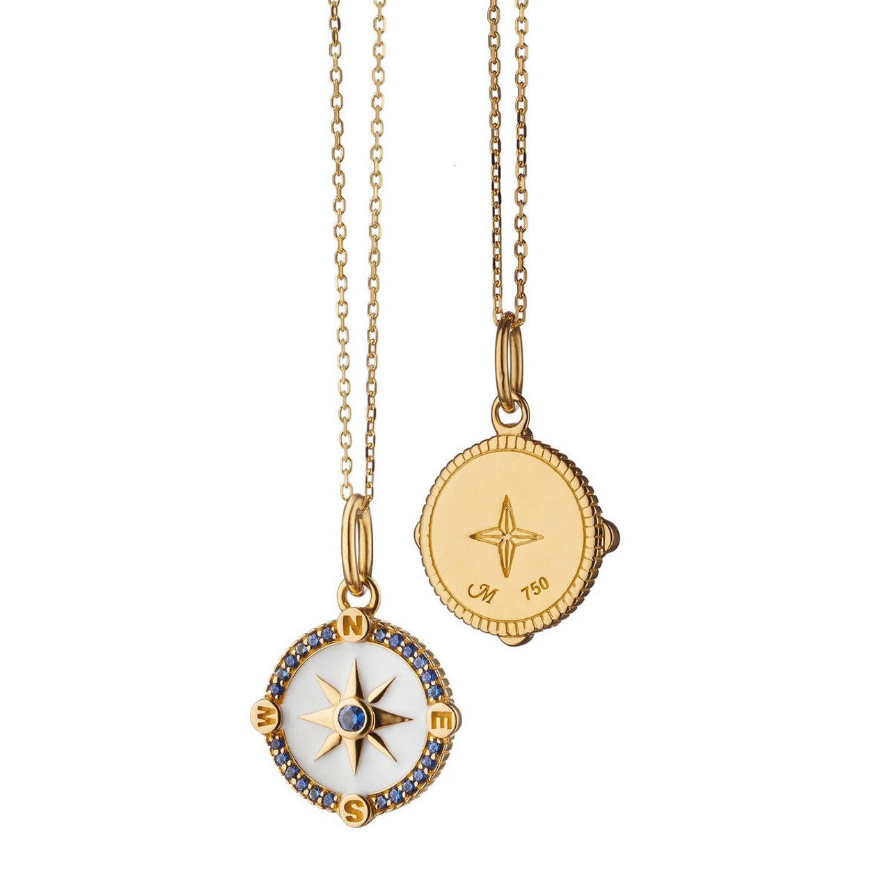 9ct Gold Compass Necklace - 16 - 18 Inches | Jewellerybox.co.uk