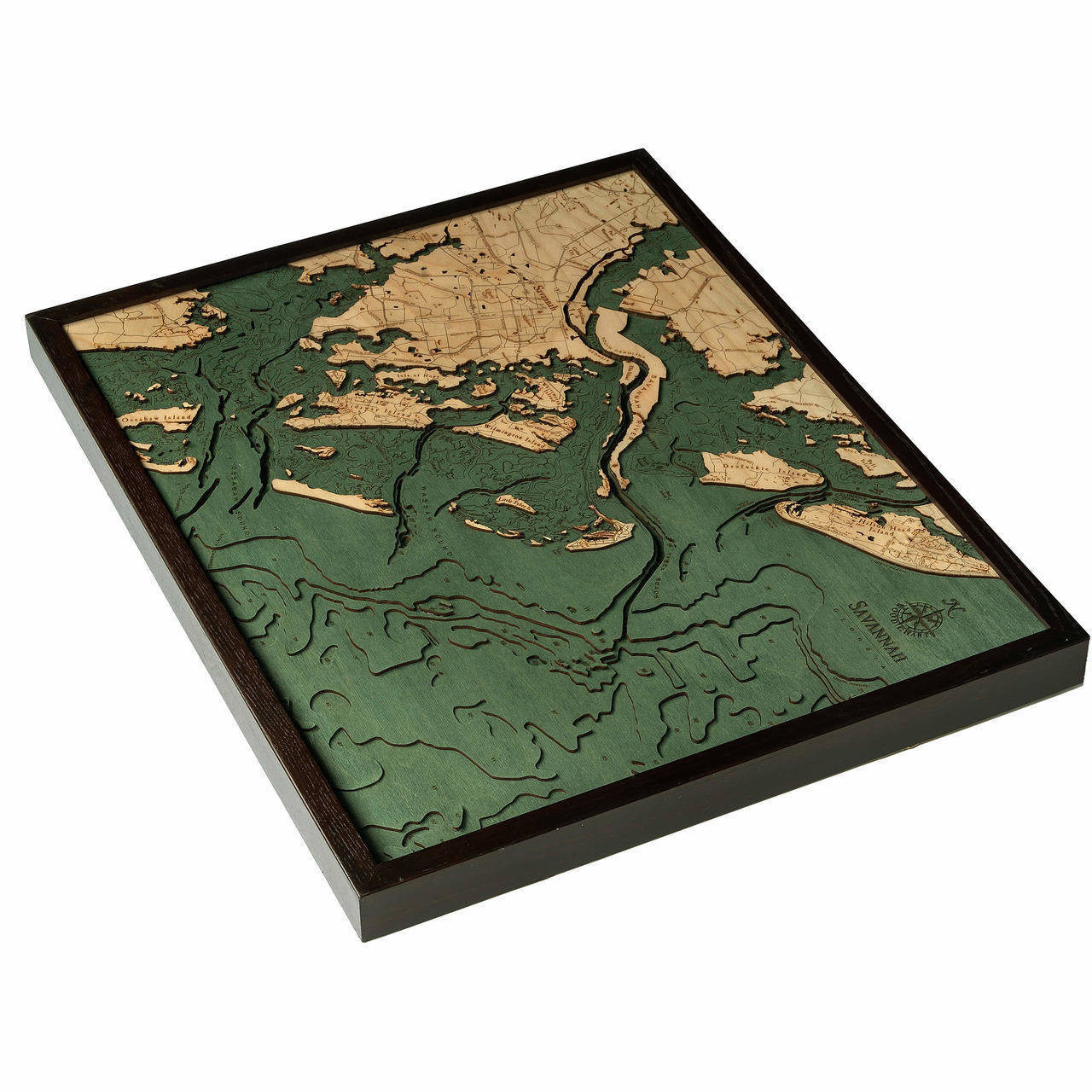 Savannah, Georgia by 3D Nautical Wood Maps