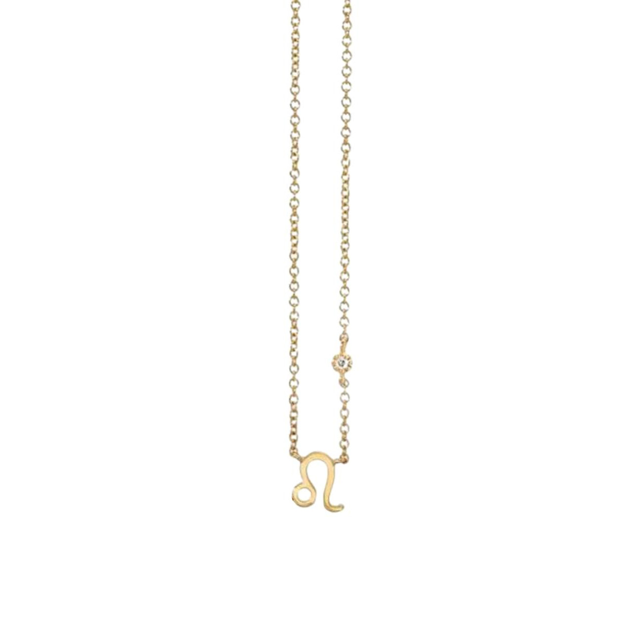 Leo Yellow Gold Zodiac Coin Necklace | Edwards & Davies Jewellery