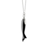 Monica Rich Kosann "Perseverance" Black Ceramic Fish Charm Necklace Monica Rich Kosann "Perseverance" Black Ceramic Fish Charm Necklace