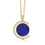 Doves by Doron Paloma Yellow Gold Diamond Reversible Medallion with Lapis Doves by Doron Paloma Yellow Gold Diamond Reversible Medallion with Lapis
