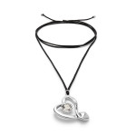 UNOde50 Ser Expresiva Leather Heart Necklace Long UNOde50 Ser Expresiva Leather Heart Necklace Long