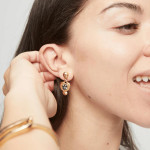 UNOde50 Ser Expresiva Drop Heart Earrings - Gold