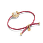 UNOde50 Ser Diferente Mauve Thread Bracelet with Gold Shell Pearl Accessory