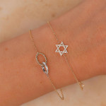 Shy Creation Yellow Gold Diamond Star of David Bracelet Shy Creation Yellow Gold Diamond Star of David Bracelet